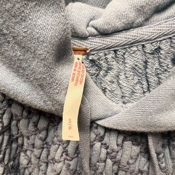 Free People Marty Smocked Hoodie Sweatshirt Mini Dress Mountain Spring- NWOT - Picture 10 of 11
